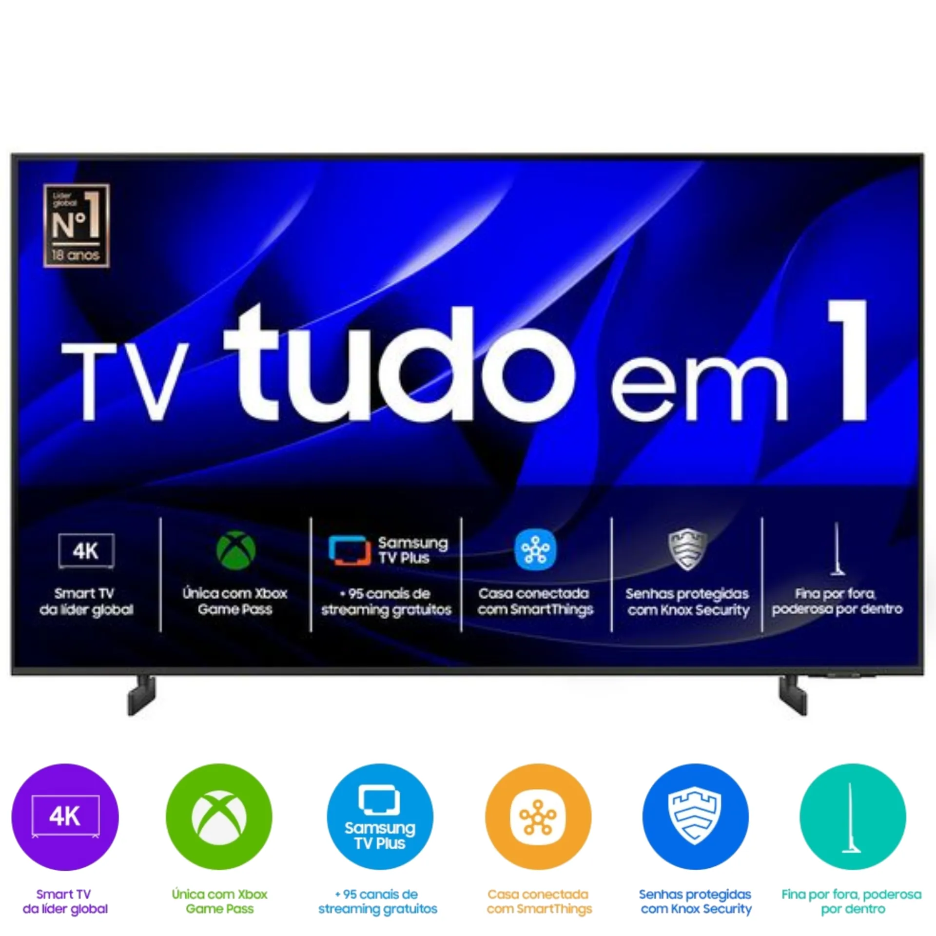 [Vip] Samsung Smart Tv 43 Uhd 4k 43du8000 2024, Processador Crystal 4k, Xbox Game Pass, Gaming Hub, Ai Energy Mode, Controle Solarcell, Alexa